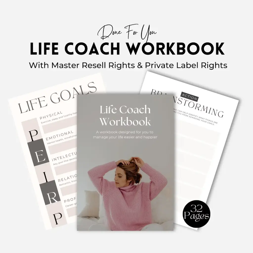 Life Coach Workbook: 32-Page Template with MRR & PLR