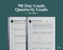 Goal Planner for Remarkable 2 Template Dark Mode Goal Setting Task List Digital Template 90 Day Goals Quarterly Goal Wide Space Rule for rM2